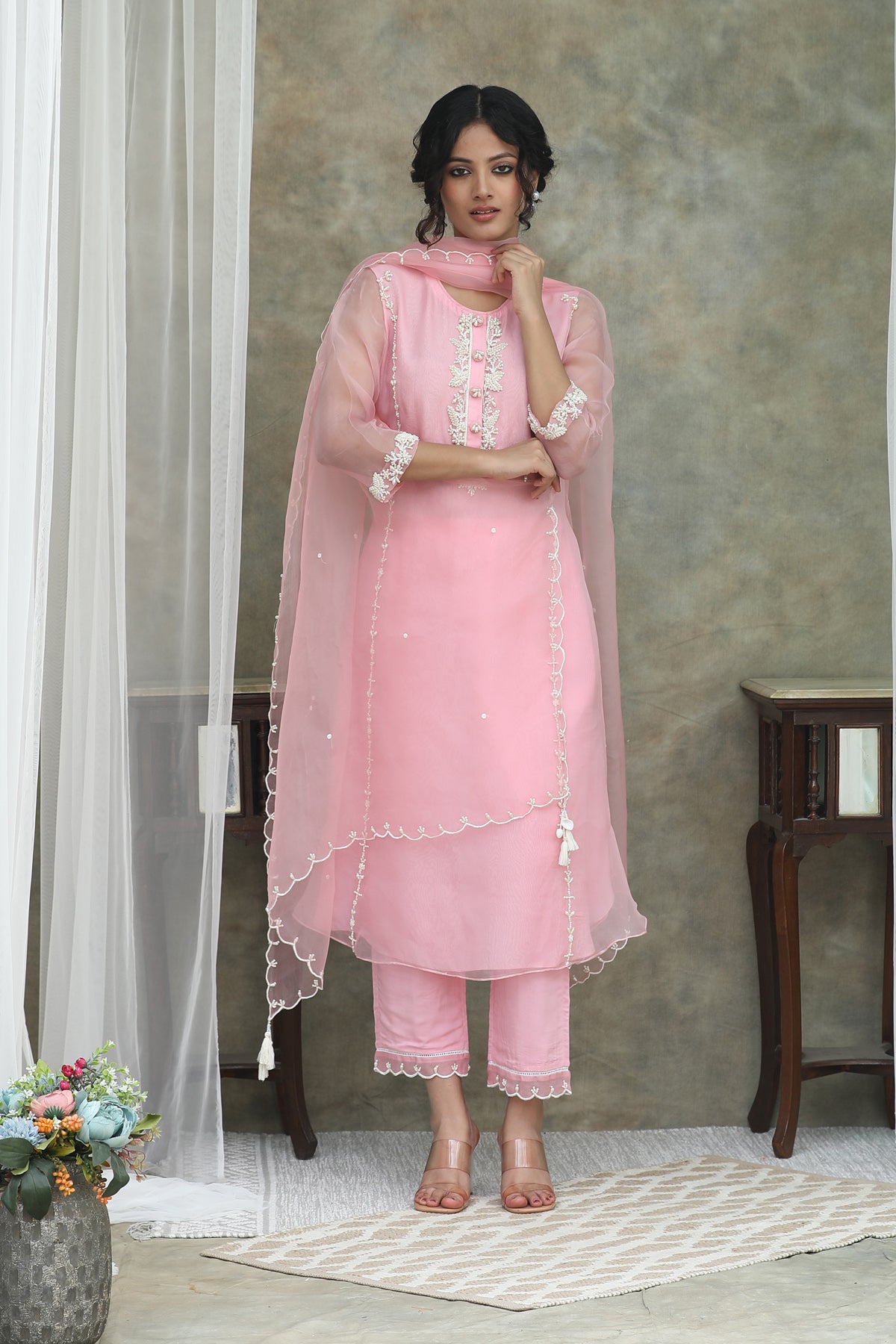 Nazm Organza Kurta