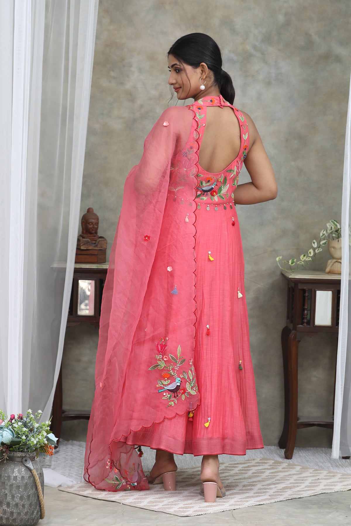 Nazm CORAL Organza Anarkali