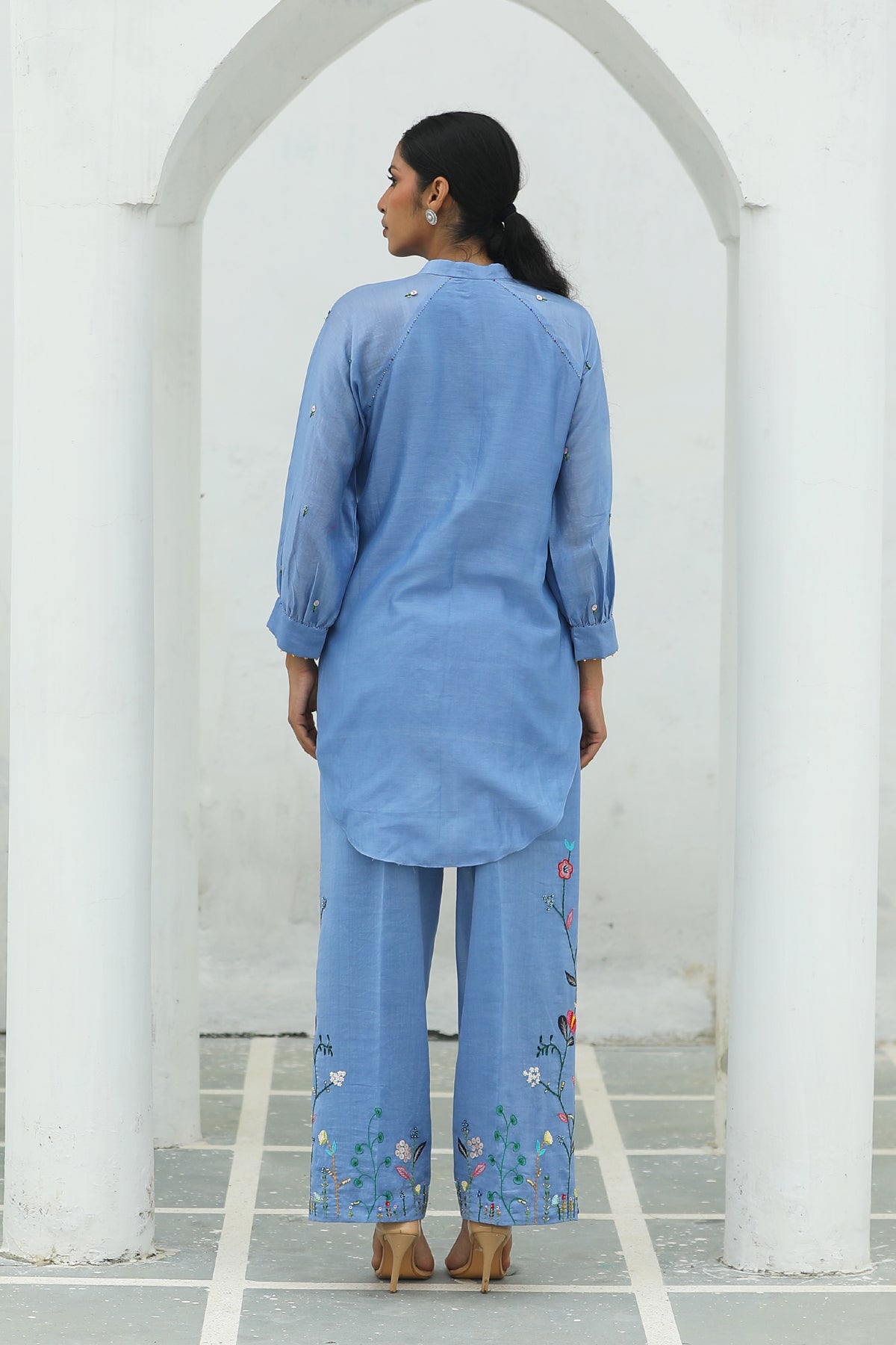 MERAKI BLUE SILK CO-RDS SET