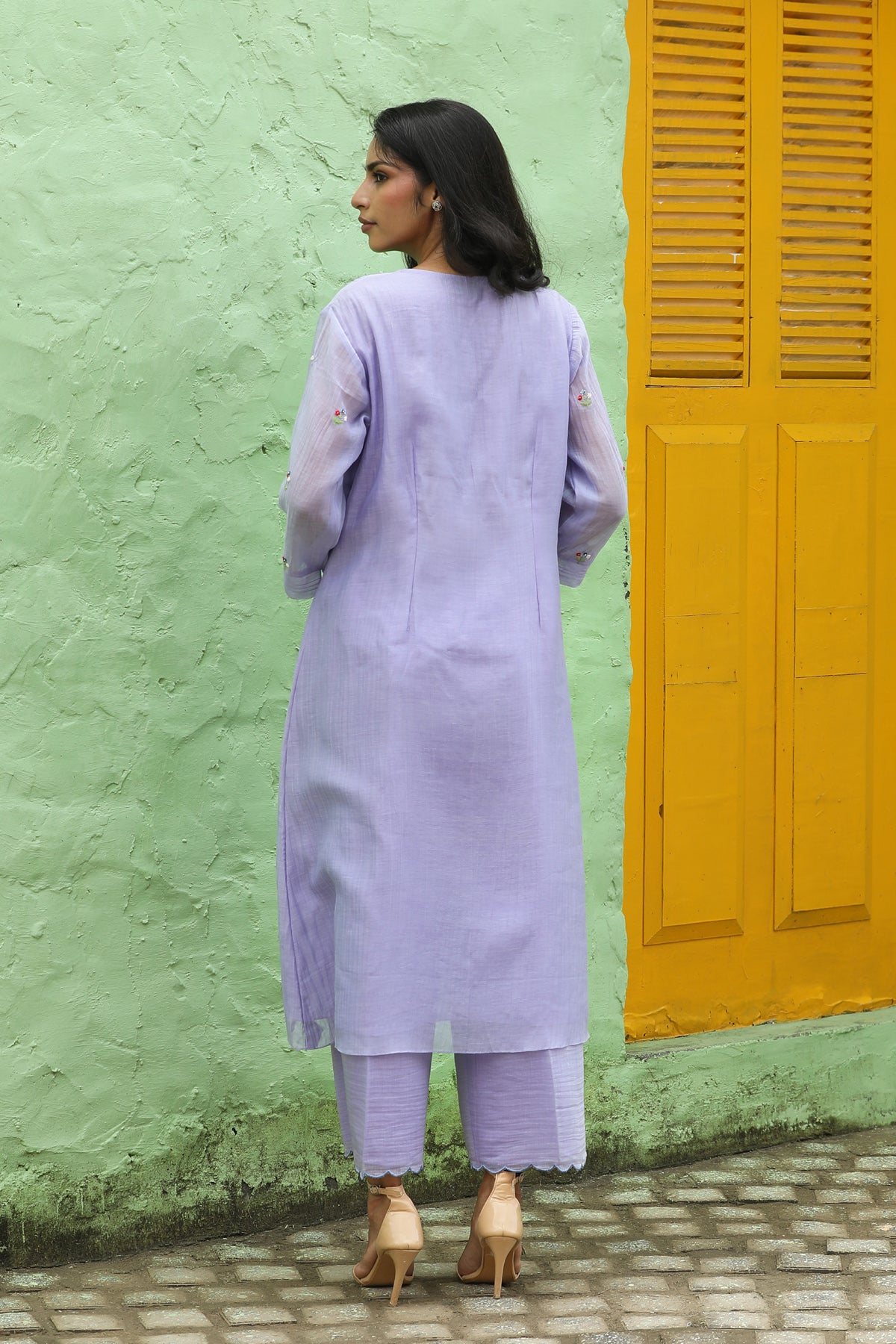 MERAKI ICE BLUE SEQUANCE KURTA SET