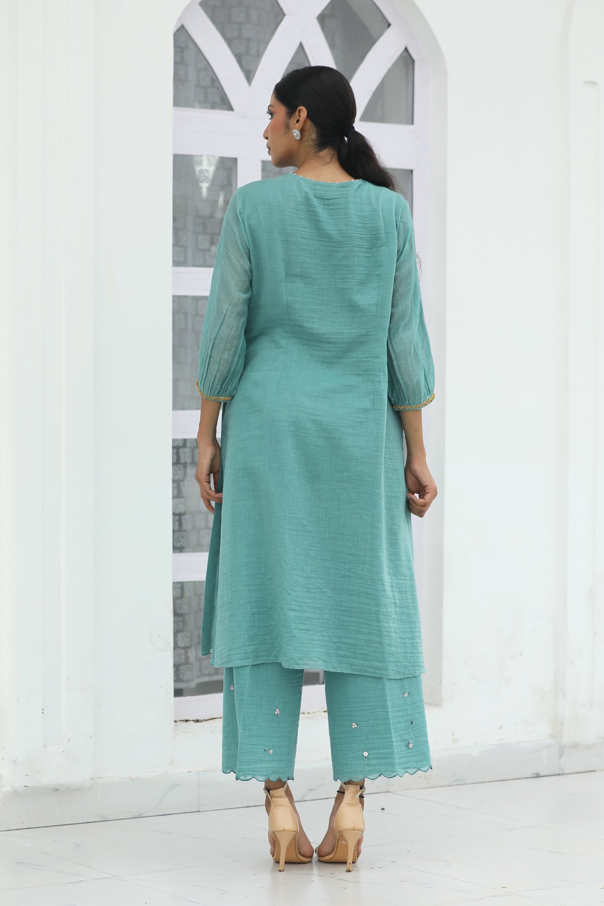 MERAKI DARK MINT GREEN KURTA SET