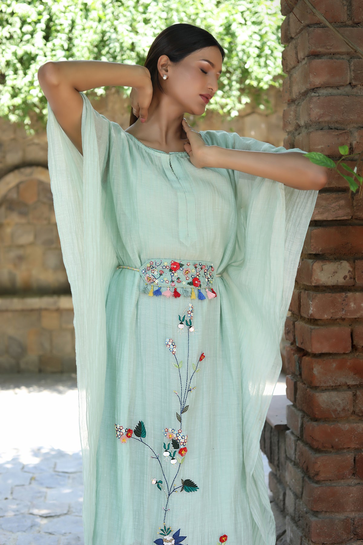 PAPEEHA MINT GREEN KAFTAN SETS