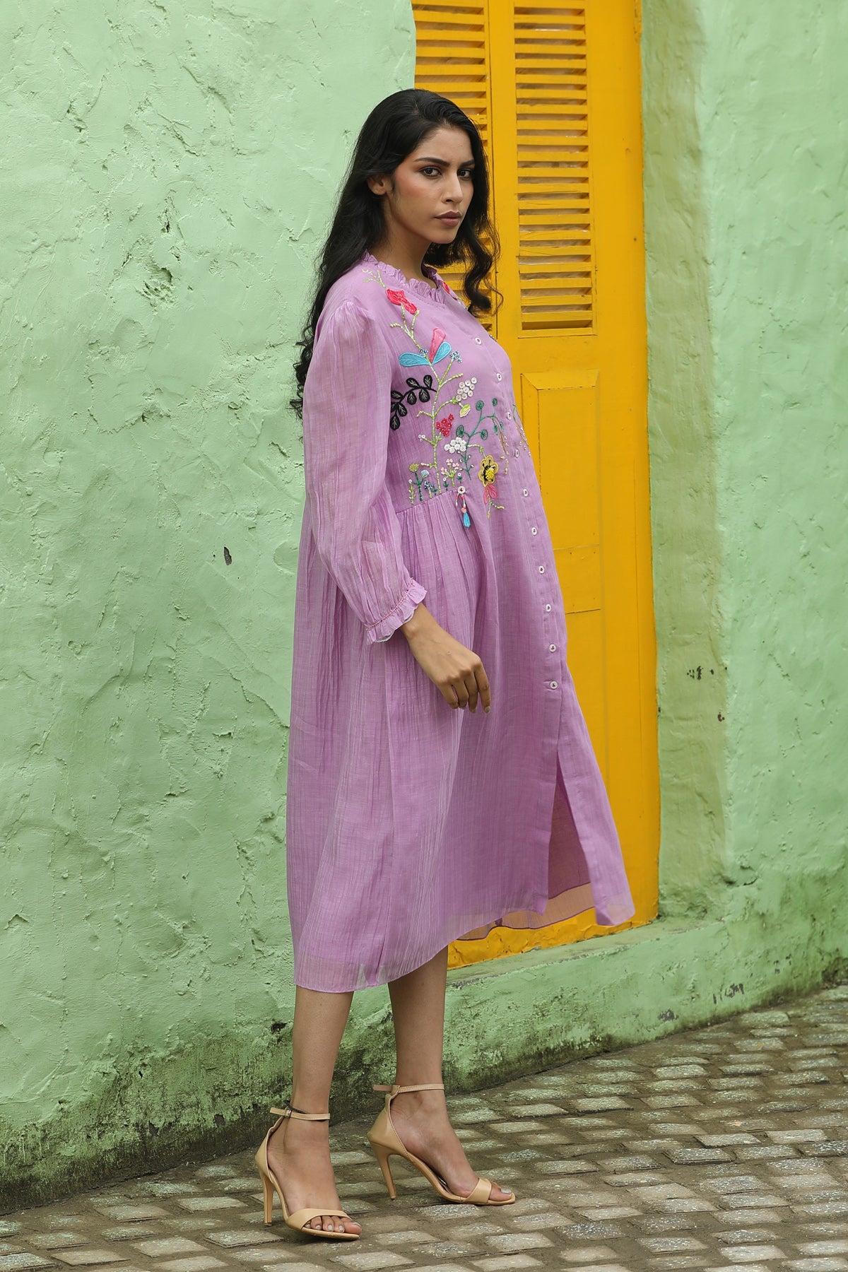 MERAKI PURPLE SHIRT DRESS