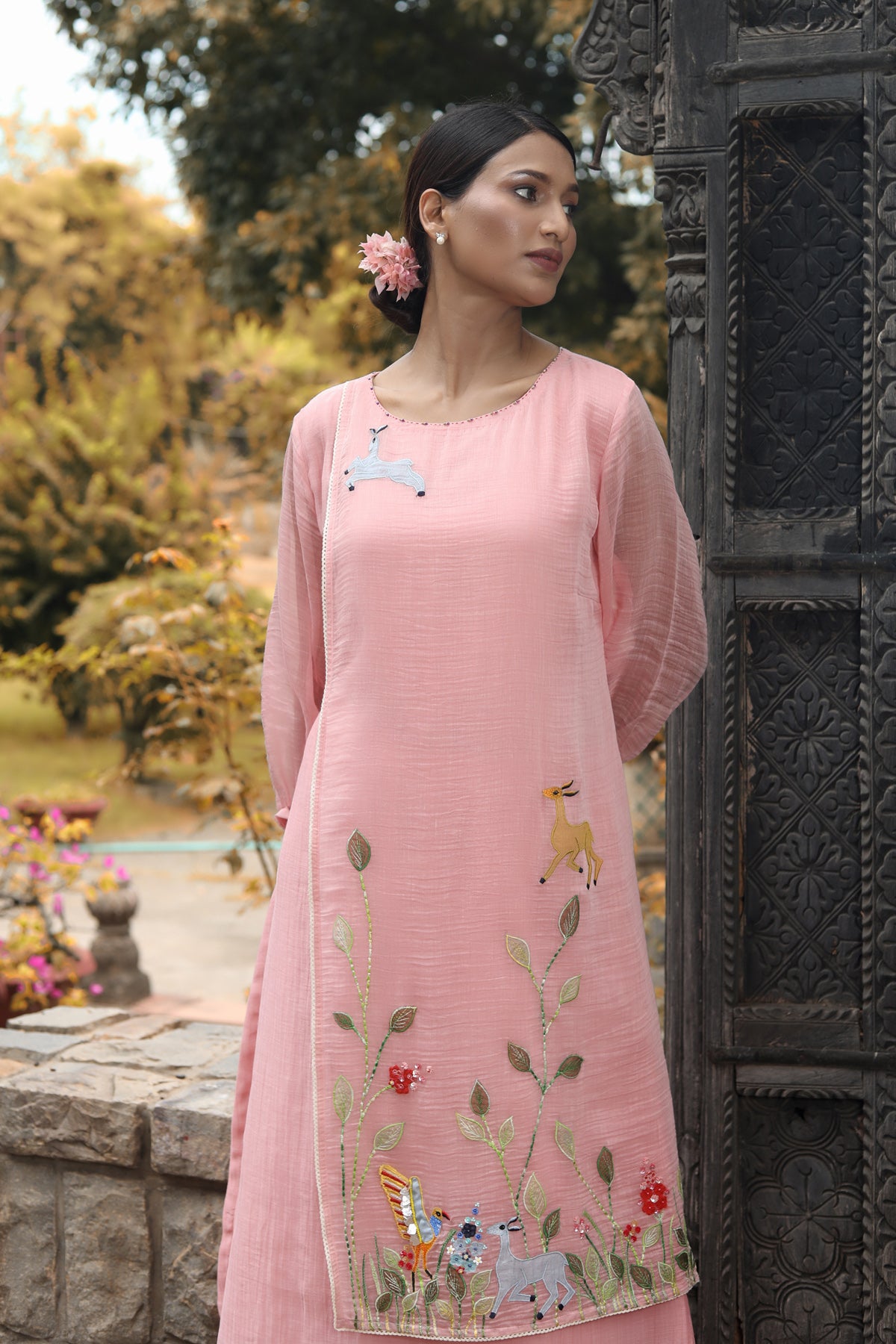 PAPEEHA ICE PINK  CHANDERI KURTA SETS