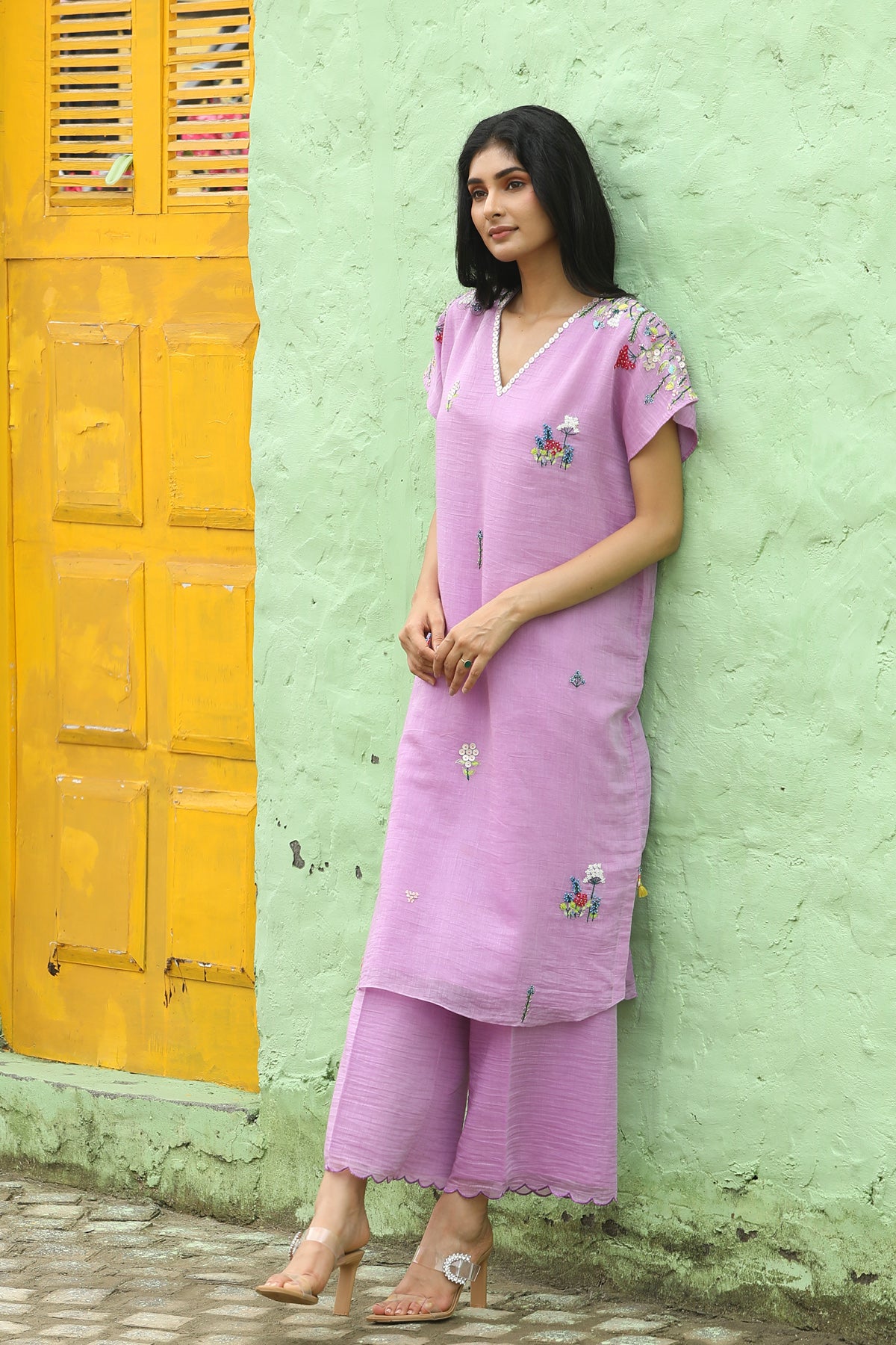 MERAKI PURPLE BAGGA KURTA SET