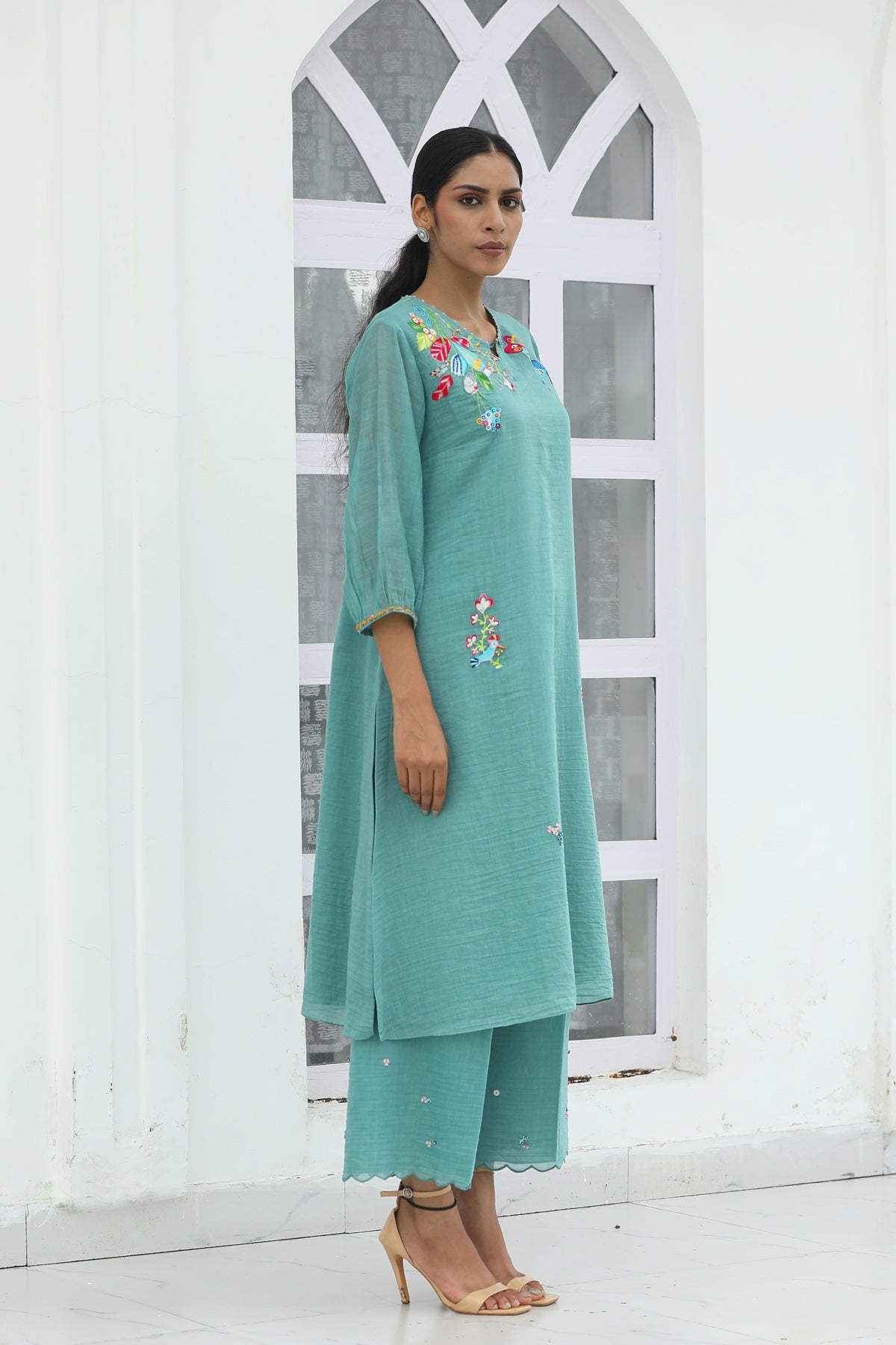 MERAKI DARK MINT GREEN KURTA SET