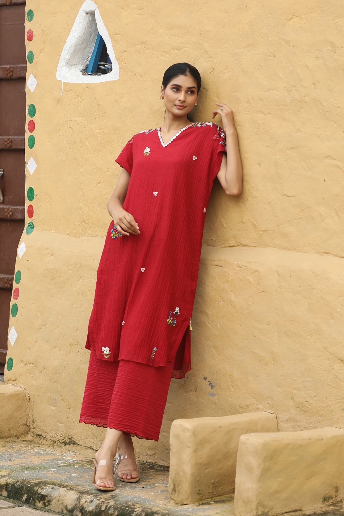 MERAKI MAROON KURTA SET