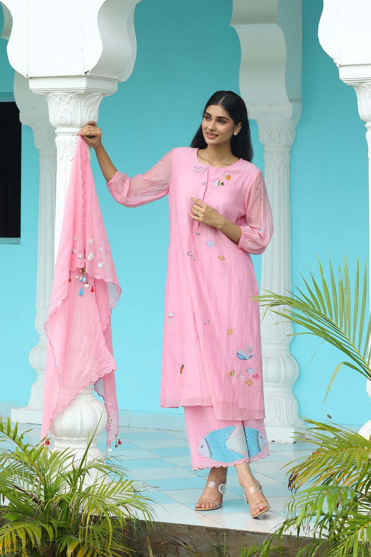 MERAKI LIGHT PINK KURTA SET