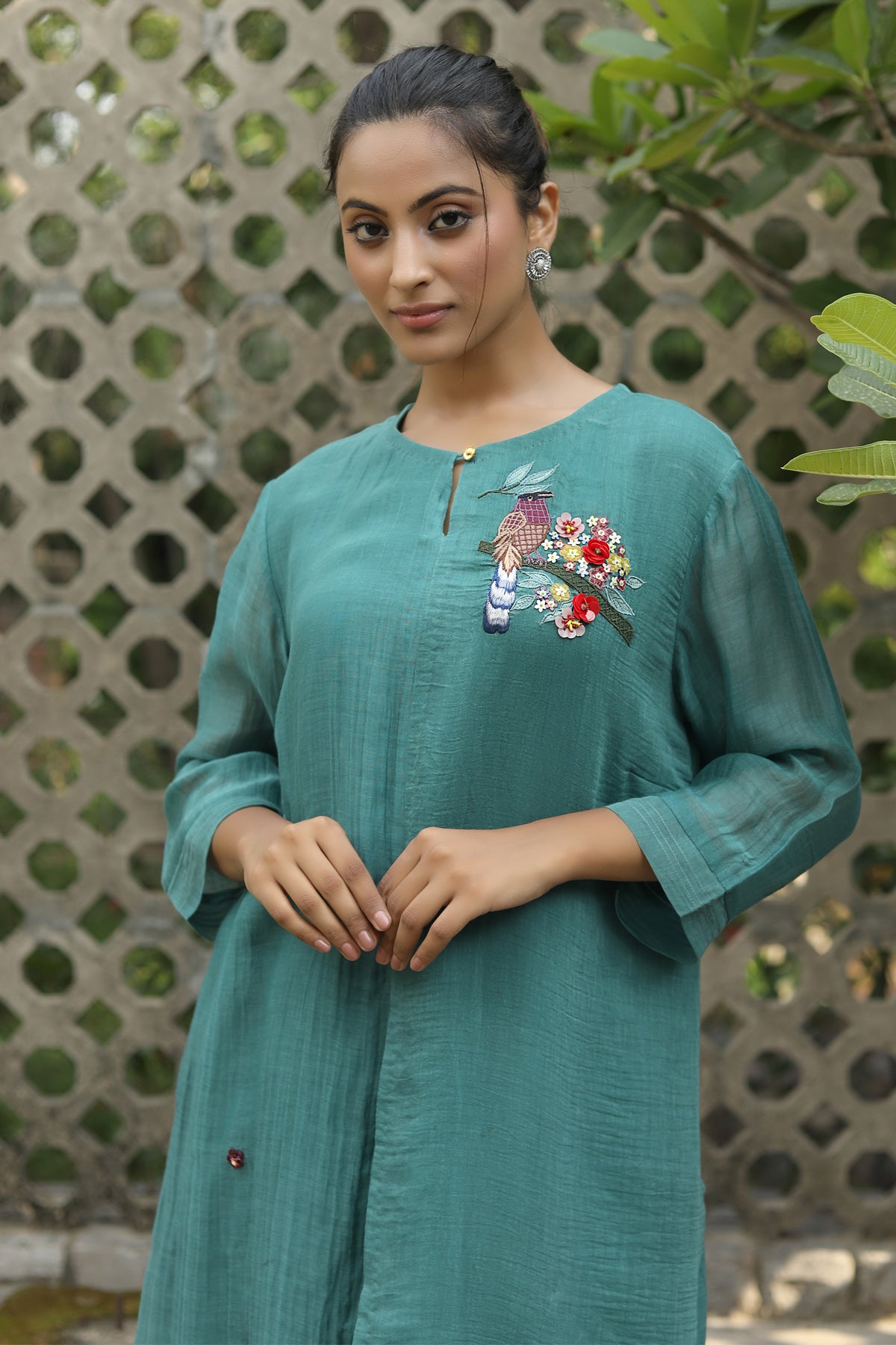 PAPEEHA GREEN BAY RESHAM KURTA SETS