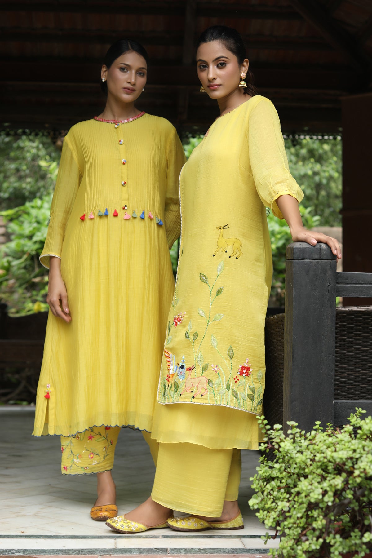 PAPEEHA  yellow handwoven chanderi