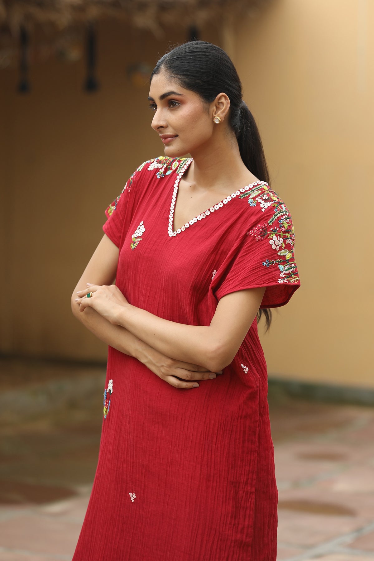 MERAKI MAROON KURTA SET