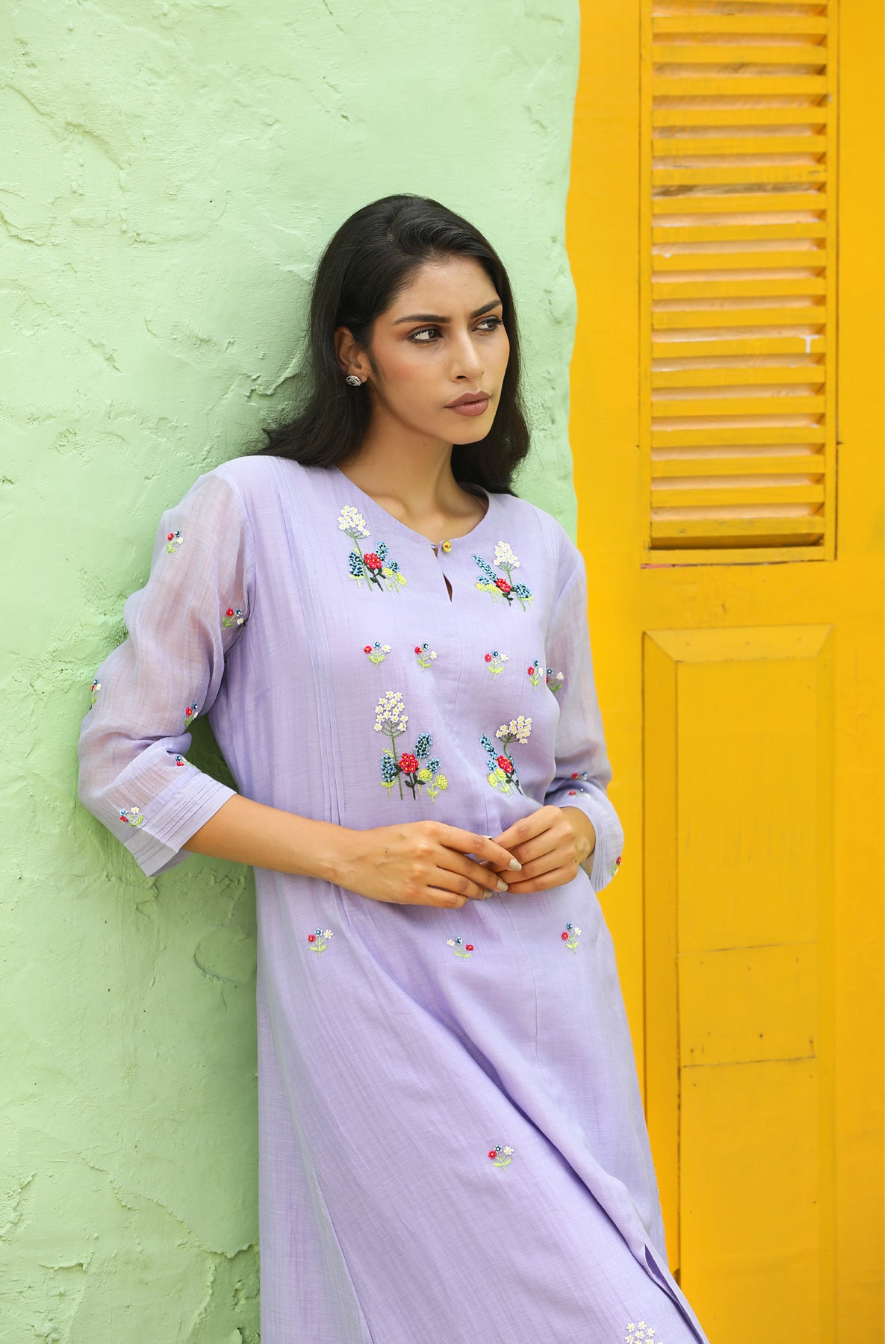 MERAKI ICE BLUE SEQUANCE KURTA SET