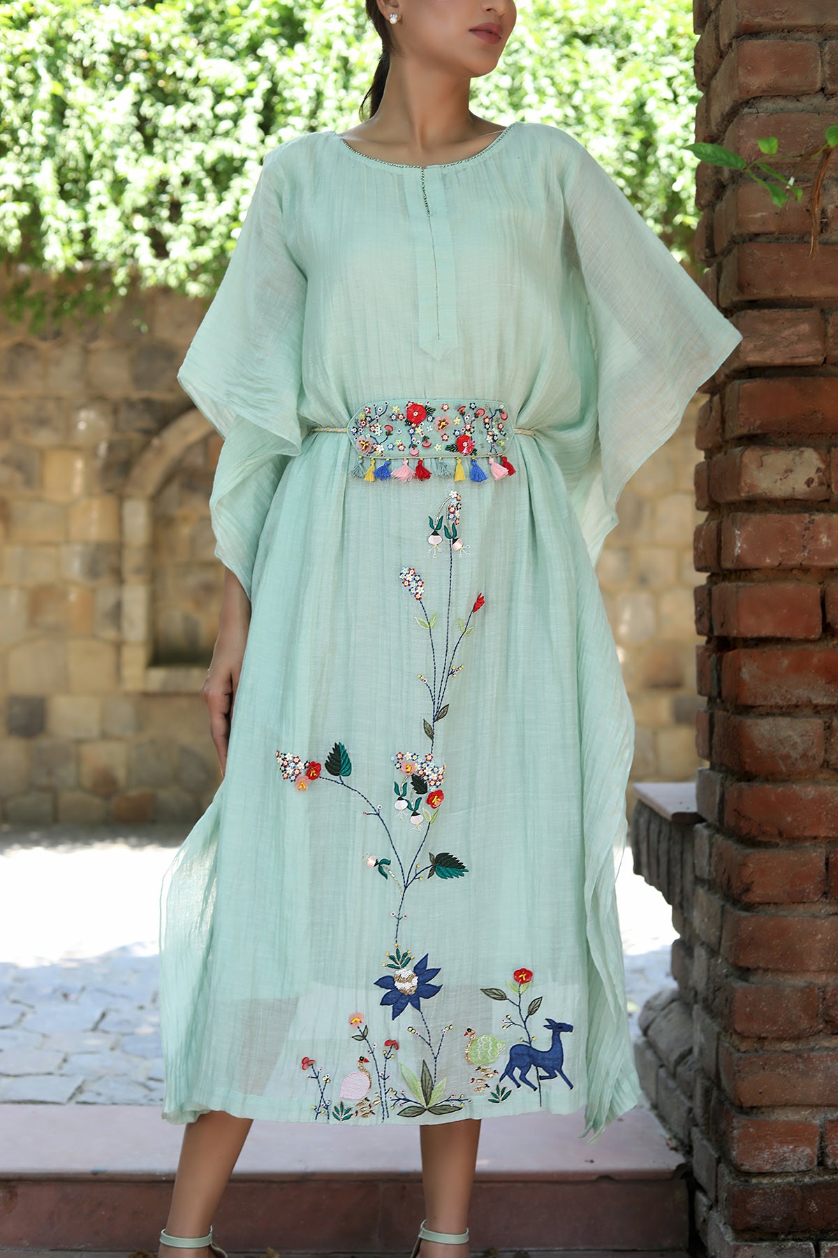 PAPEEHA MINT GREEN KAFTAN SETS