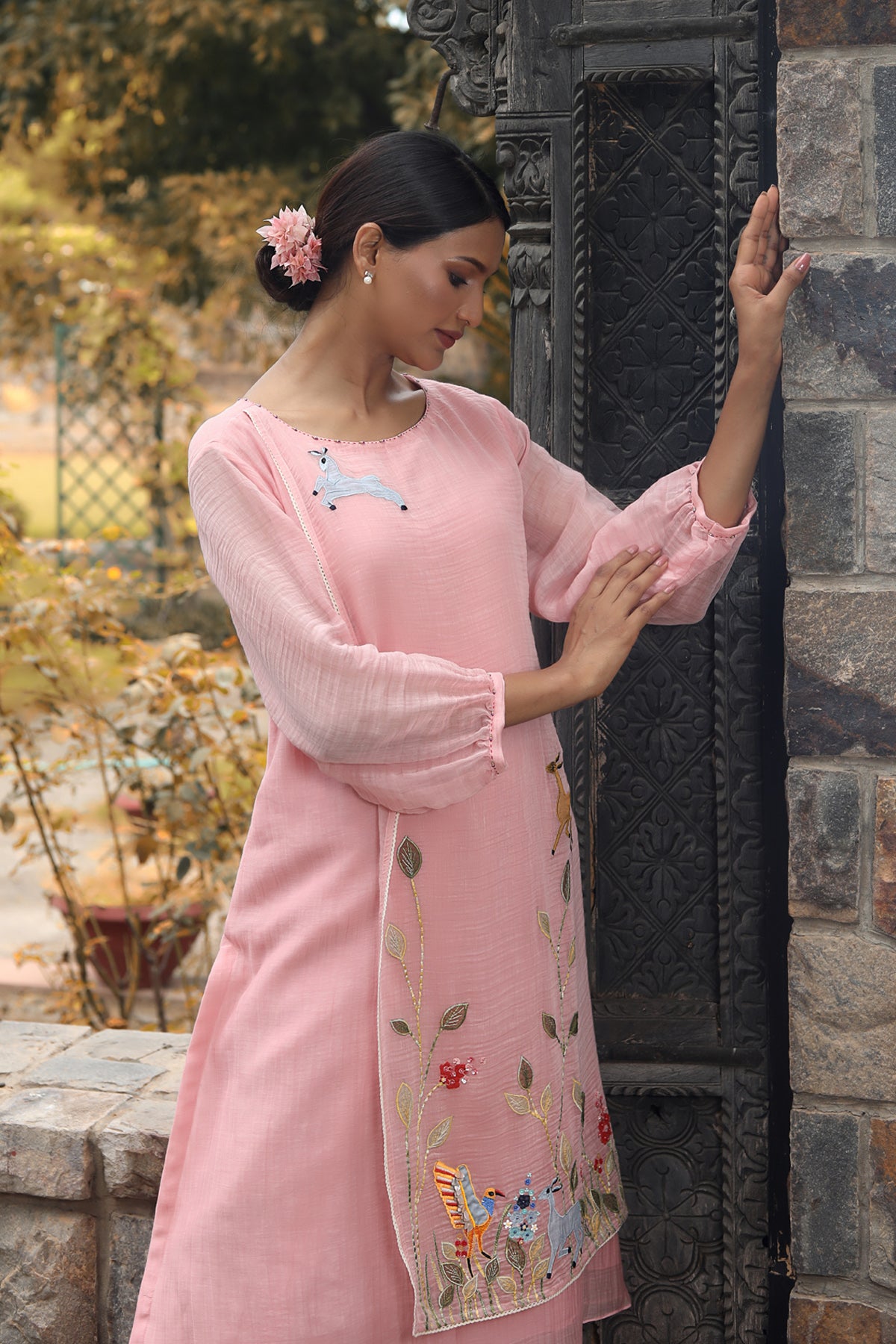 PAPEEHA ICE PINK  CHANDERI KURTA SETS