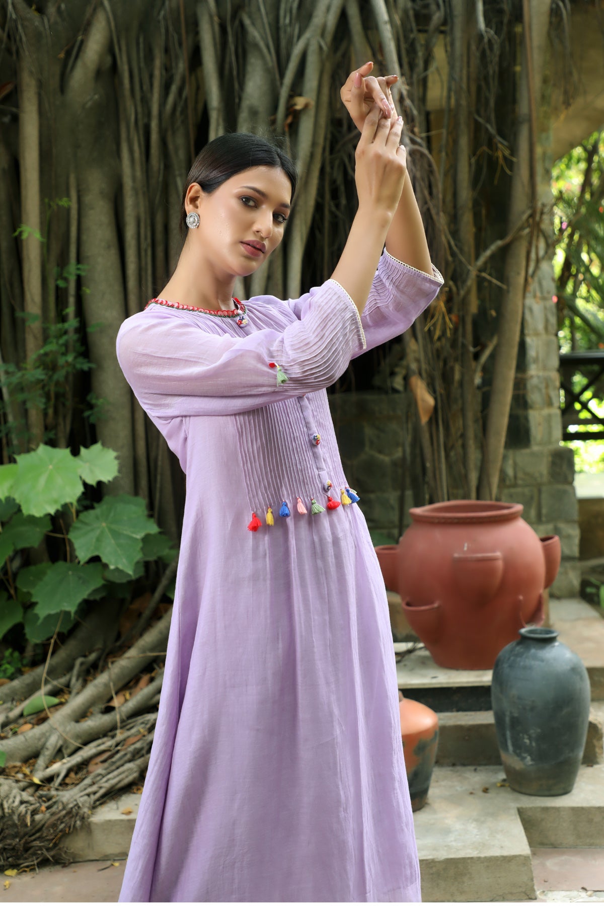 PAPEEHA LILAC RESHAM KURTA SETS