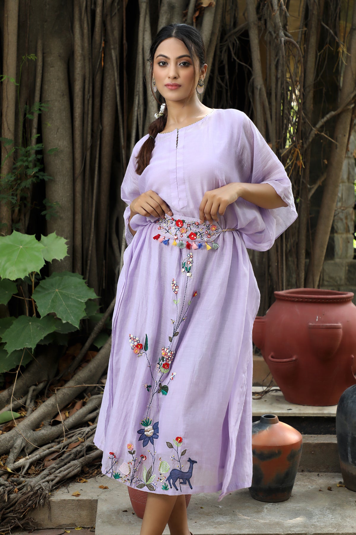 PAPEEHA  lilac  embroidered KAFTAN SETS