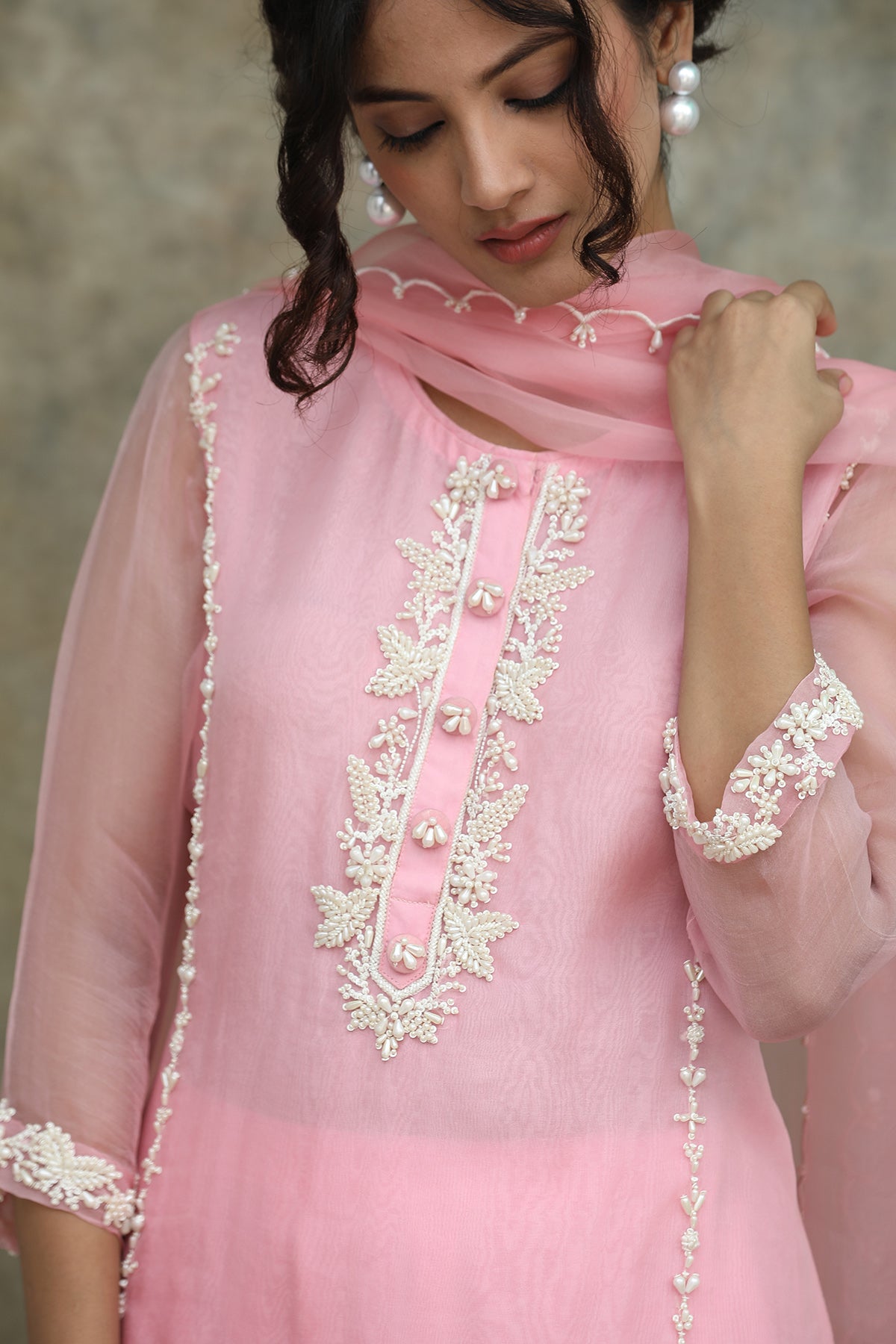 Nazm Organza Kurta