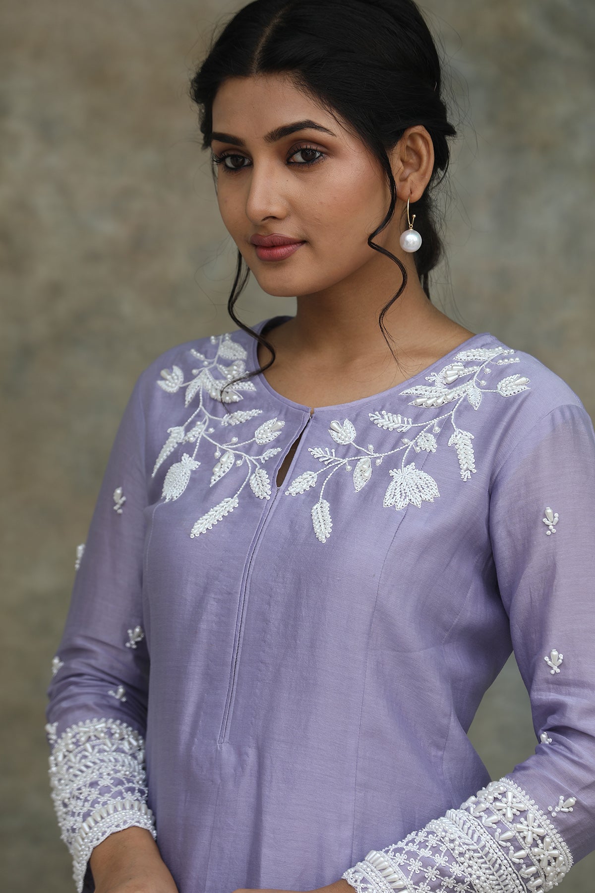 Lilac Nazm Organza Anarkali