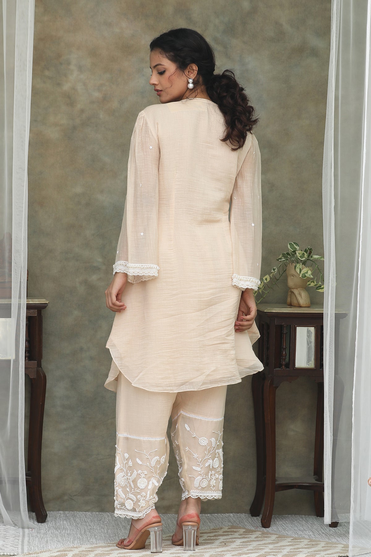 Nazm IVORY CHANDERI Kurta Pants